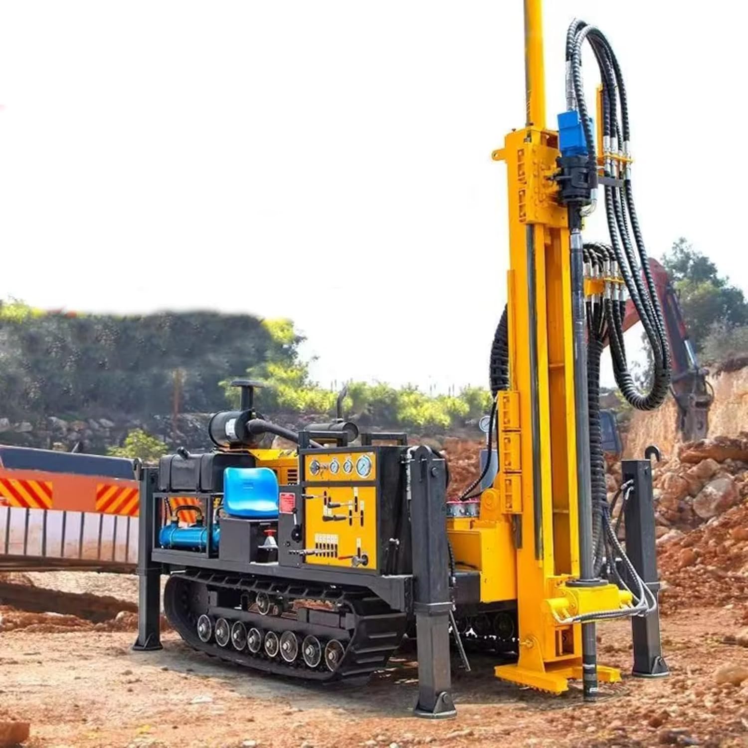 crawler water well drilling rig review,hydraulic water well drilling rig,borehole drilling equipment for sale,crawler well drilling machine pros cons,should I buy a tracked drilling rig,best water well drilling rig for irrigation unboxing and complete package contents