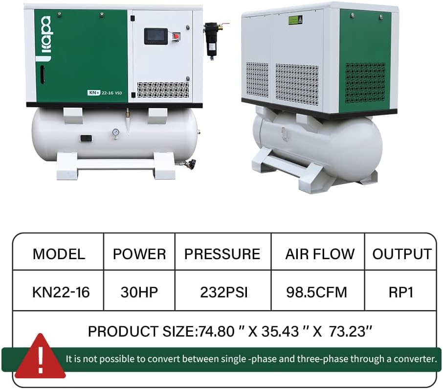 kapa rotary screw air compressor review unboxing and complete package contents