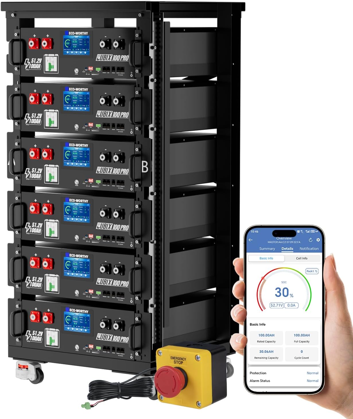 ECO-WORTHY 48V 100Ah Pro review,ECO-WORTHY 48V 100Ah Pro specs,ECO-WORTHY server rack battery worth it,ECO-WORTHY 48V 100Ah Pro vs EG4,ECO-WORTHY battery 6000 cycles,ECO-WORTHY LiFePO4 Bluetooth WiFi - detailed features and technical specifications