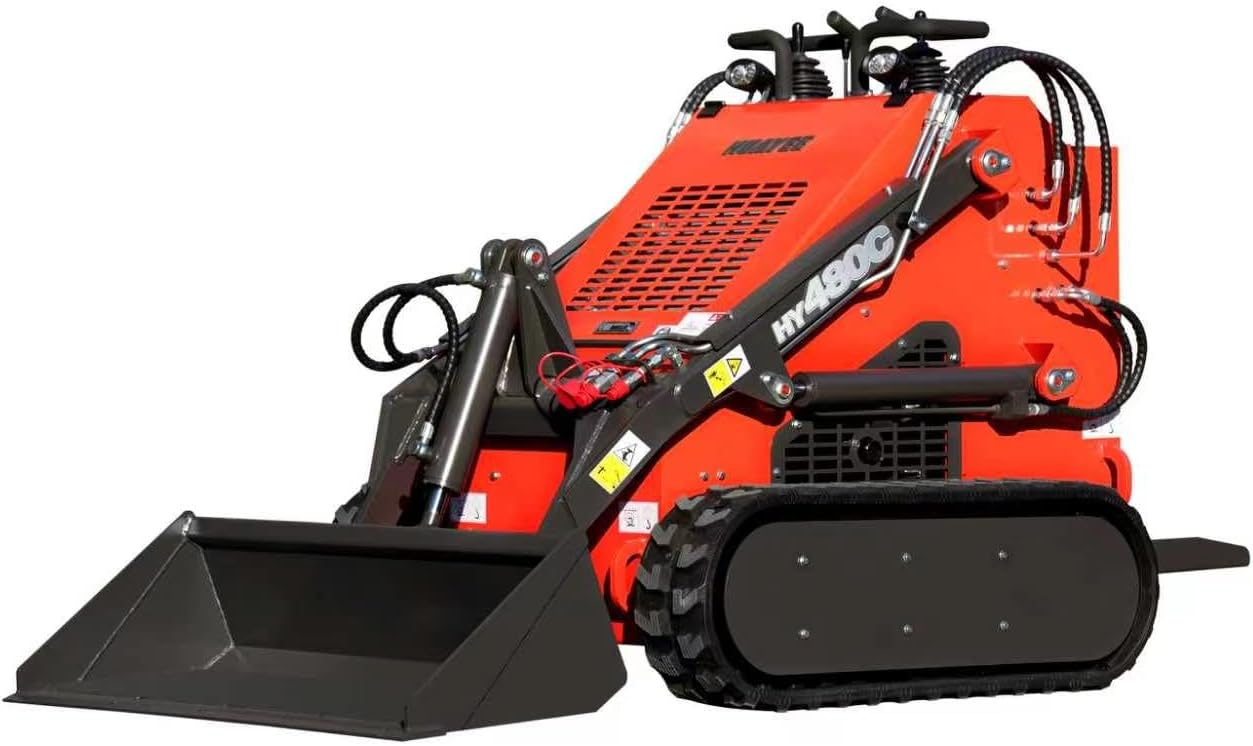 HUAYEE HY480C mini skid steer review,mini skid steer pros cons,stand on skid steer vs track,HY480C worth buying,best mini skid steer for soft ground,should I buy a HUAYEE skid steer - detailed features and technical specifications