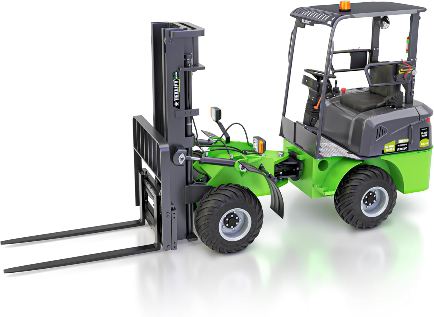 TEXLIFT all-terrain electric forklift review,2650 lb electric forklift pros cons,best 4WD off-road pallet stacker,lithium battery forklift worth buying,TEXLIFT rough terrain forklift performance,should I buy TEXLIFT electric lift truck - detailed features and technical specifications